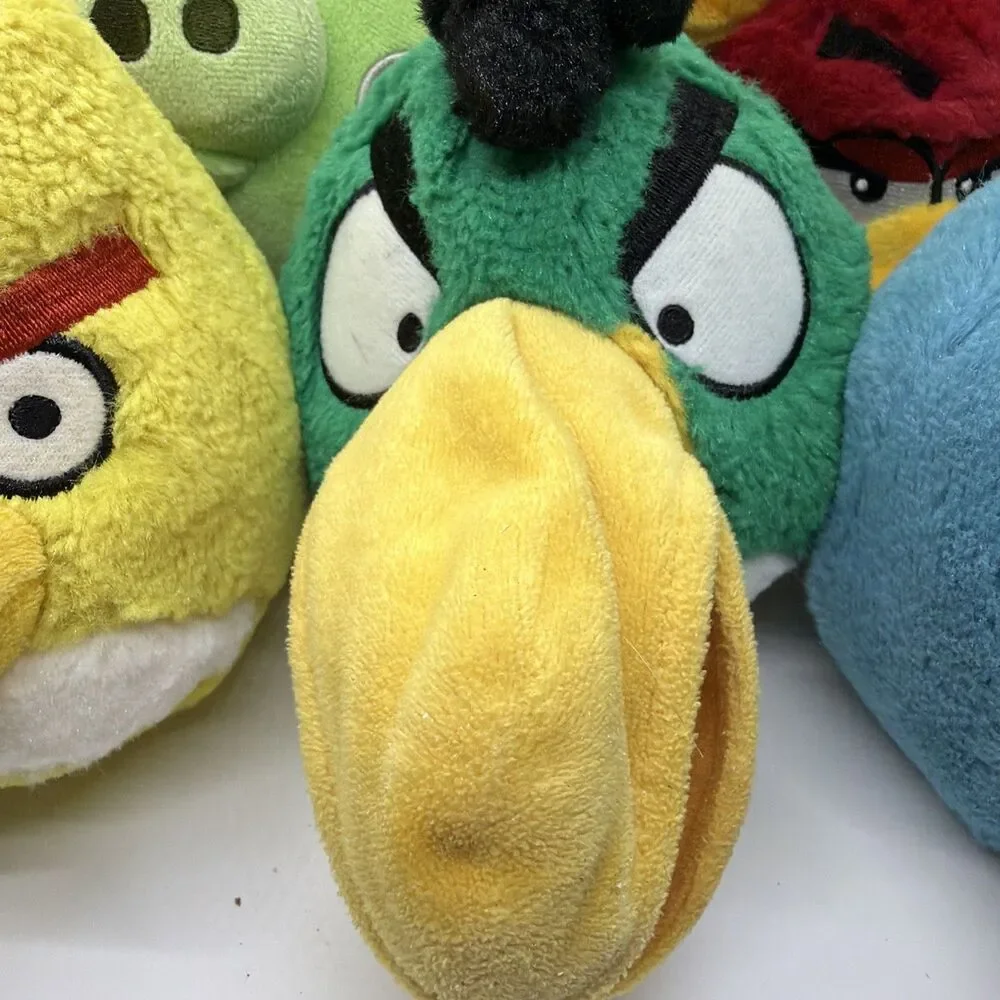 Lot Of 7 Angry Bird Plushies- 5 Inches Tall- Please Read